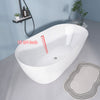 Sleek White Freestanding Soaking Tub with Pop-Up Drain