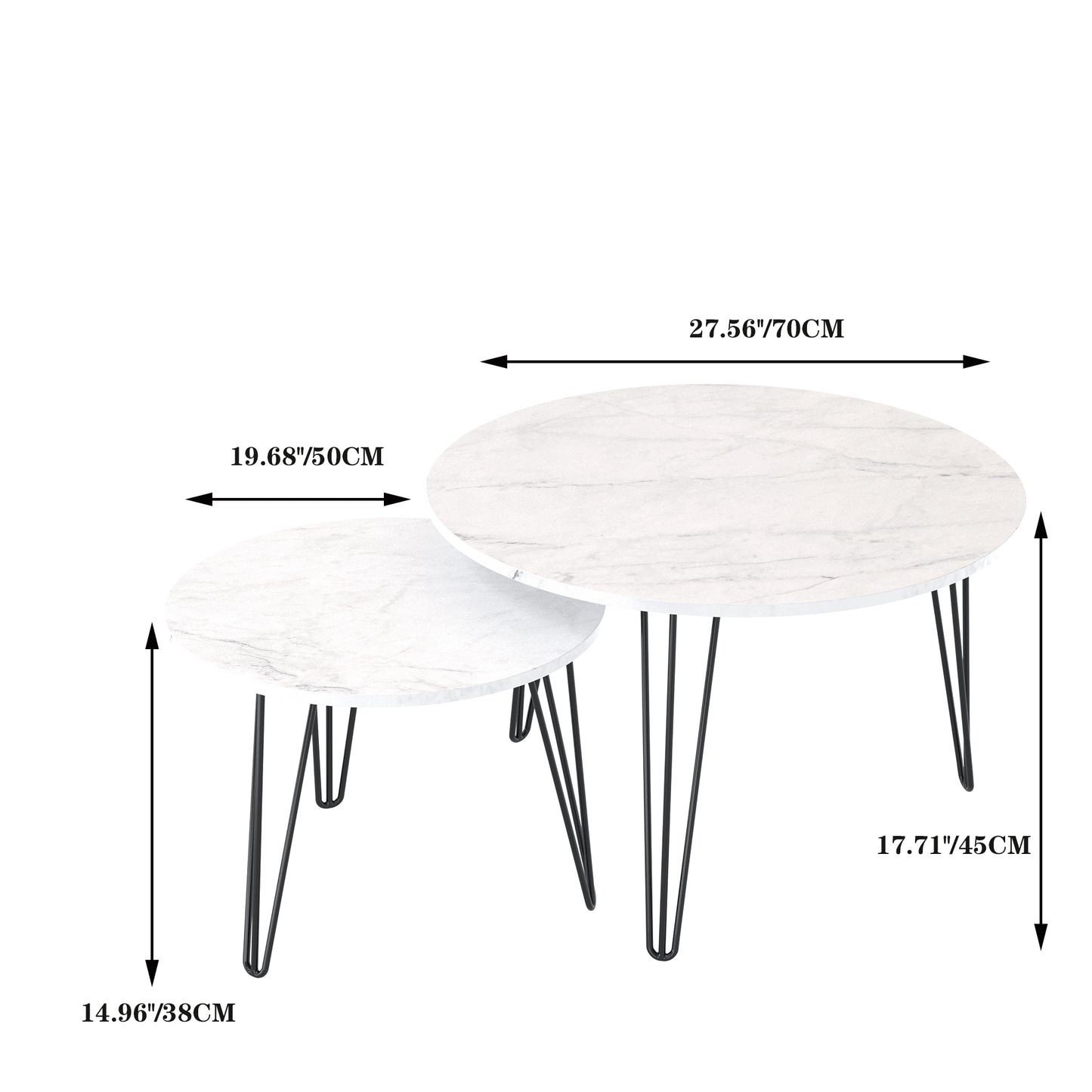 Chic Marble Nesting Tables - Set of Two