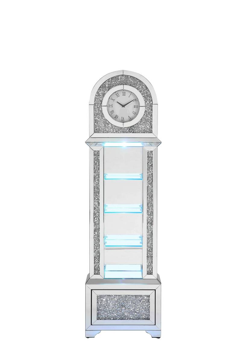 Noralie LED Grandfather Clock with Faux Diamond Accents