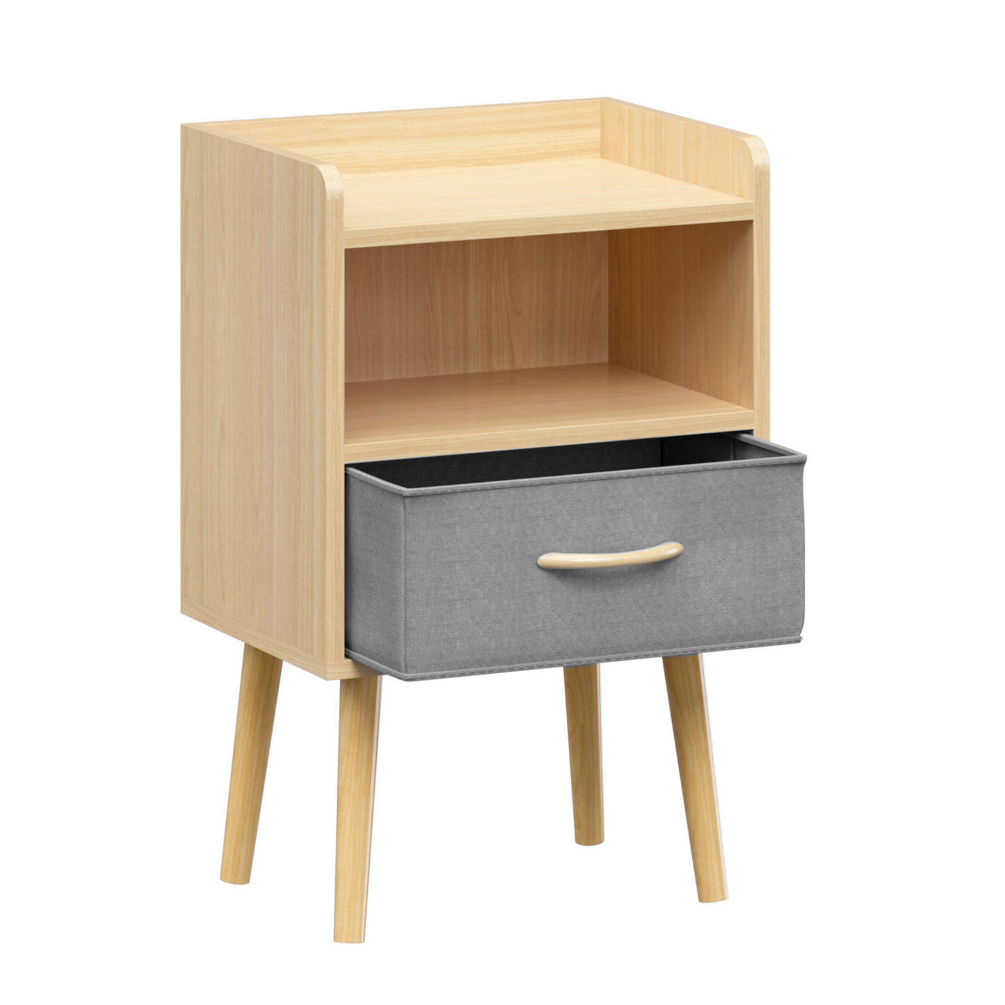 Cozy Oak Storage Nightstand