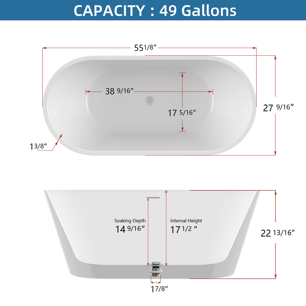 Classic Oval Freestanding Soaking Tub - Luxurious White Design