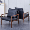 Chic Black Leather Accent Chair