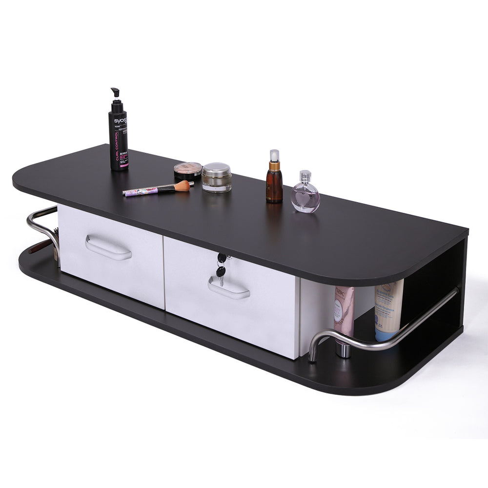 Chic Wall-Mount Barber Station with Lockable Drawer