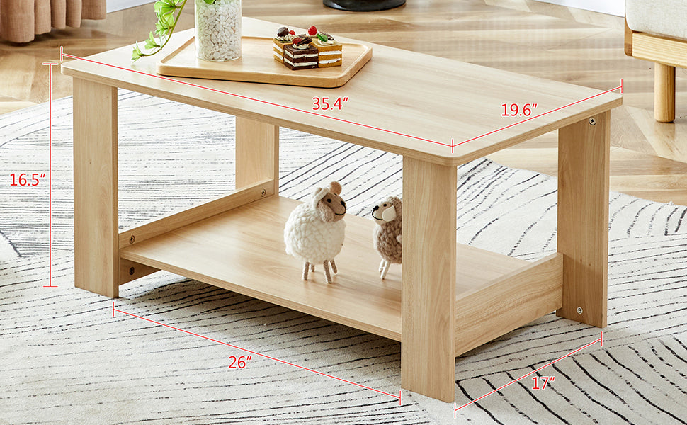 Chic Log-Inspired Double Layer Coffee Table