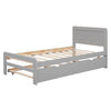 Chic Grey Twin Bed with Trundle
