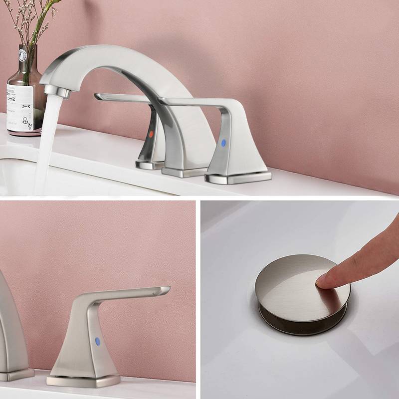 Sleek Brushed Nickel Bathroom Faucet with Pop-Up Drain