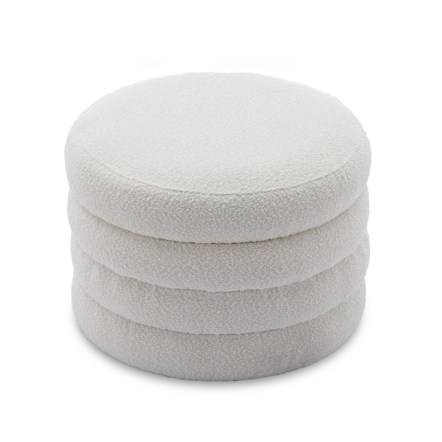 Elegant Ivory Storage Ottoman