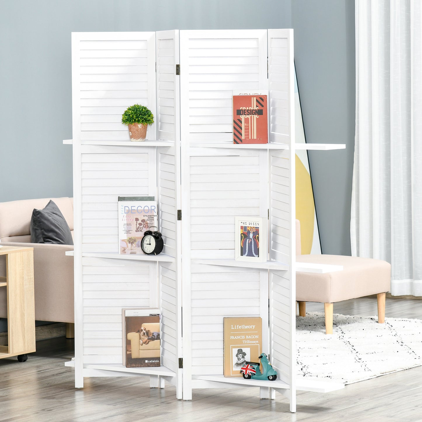 Versatile Wood Room Divider & Shelving System