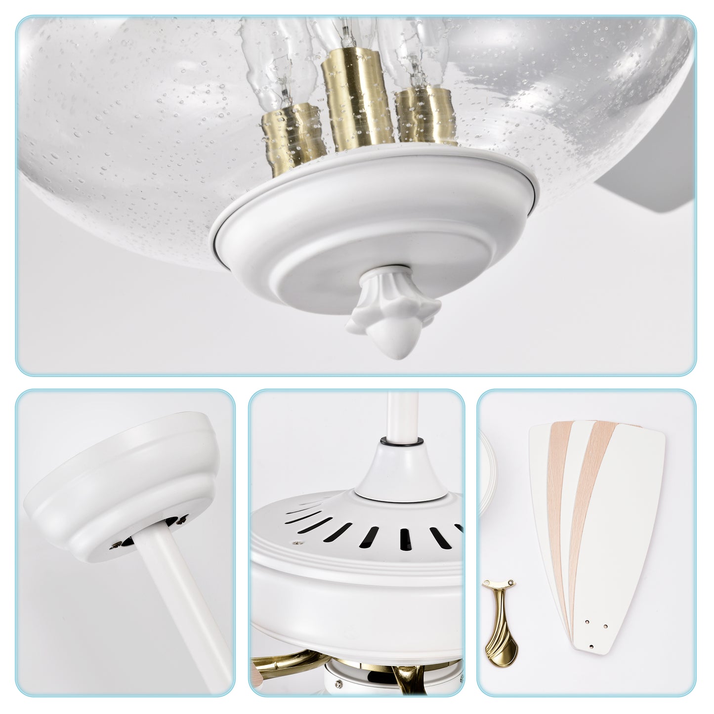 Breezy White Ceiling Fan with Remote