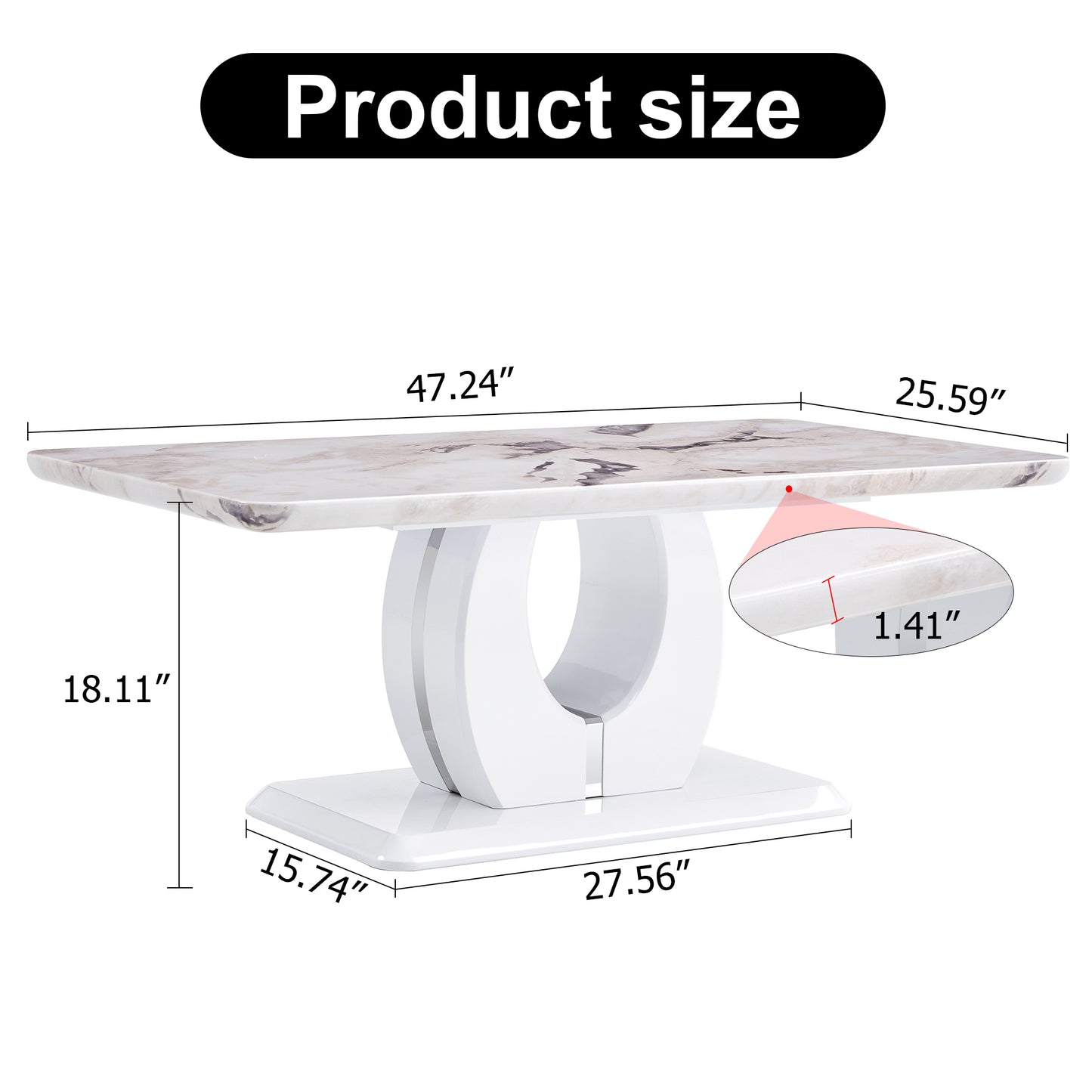 Chic Marble-Style Multi-Use Table