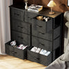 Stylish Fabric Storage Cabinet with Wood Top