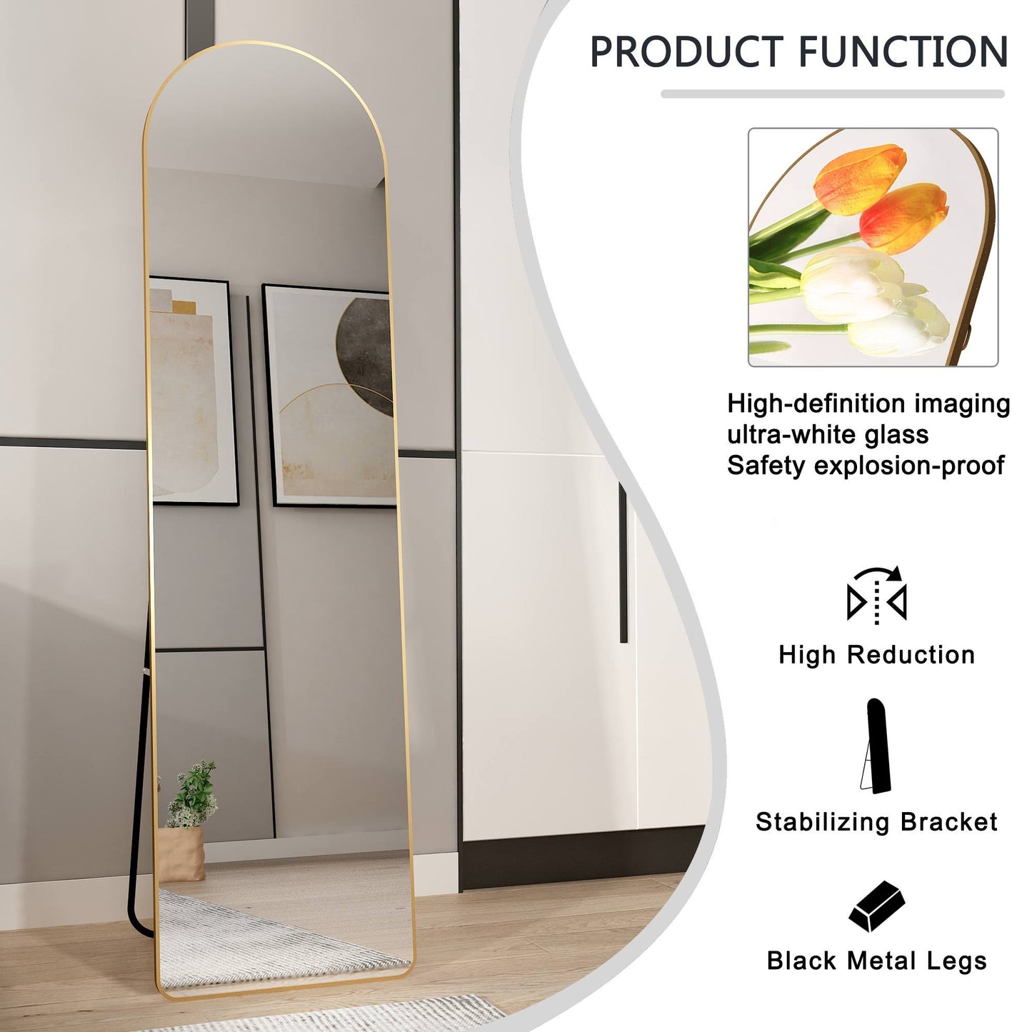 Elegant Arched Full-Length Mirror