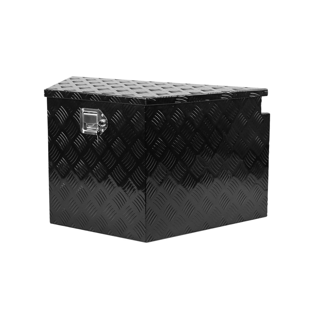 Heavy-Duty Diamond Plate Trailer Tongue Box - Weather-Resistant Tool Storage