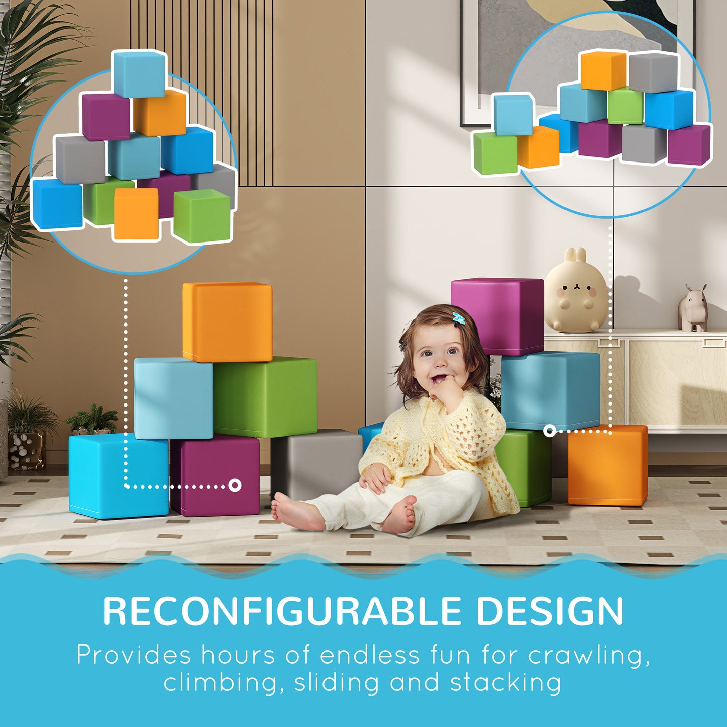 Soozier Soft Foam Block Set for Kids