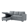 CozyConvertible Sectional Sofa with Storage in Light Grey