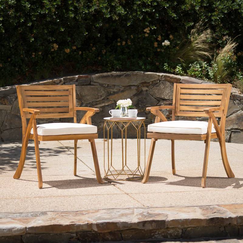 Charming Outdoor Wood Dining Chairs (Set of Two)