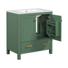 Chic Green Bathroom Vanity with Soft-Close Cabinet and Drawer