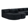 Chic Black Modular Sofa with Loungers and Plush Pillows