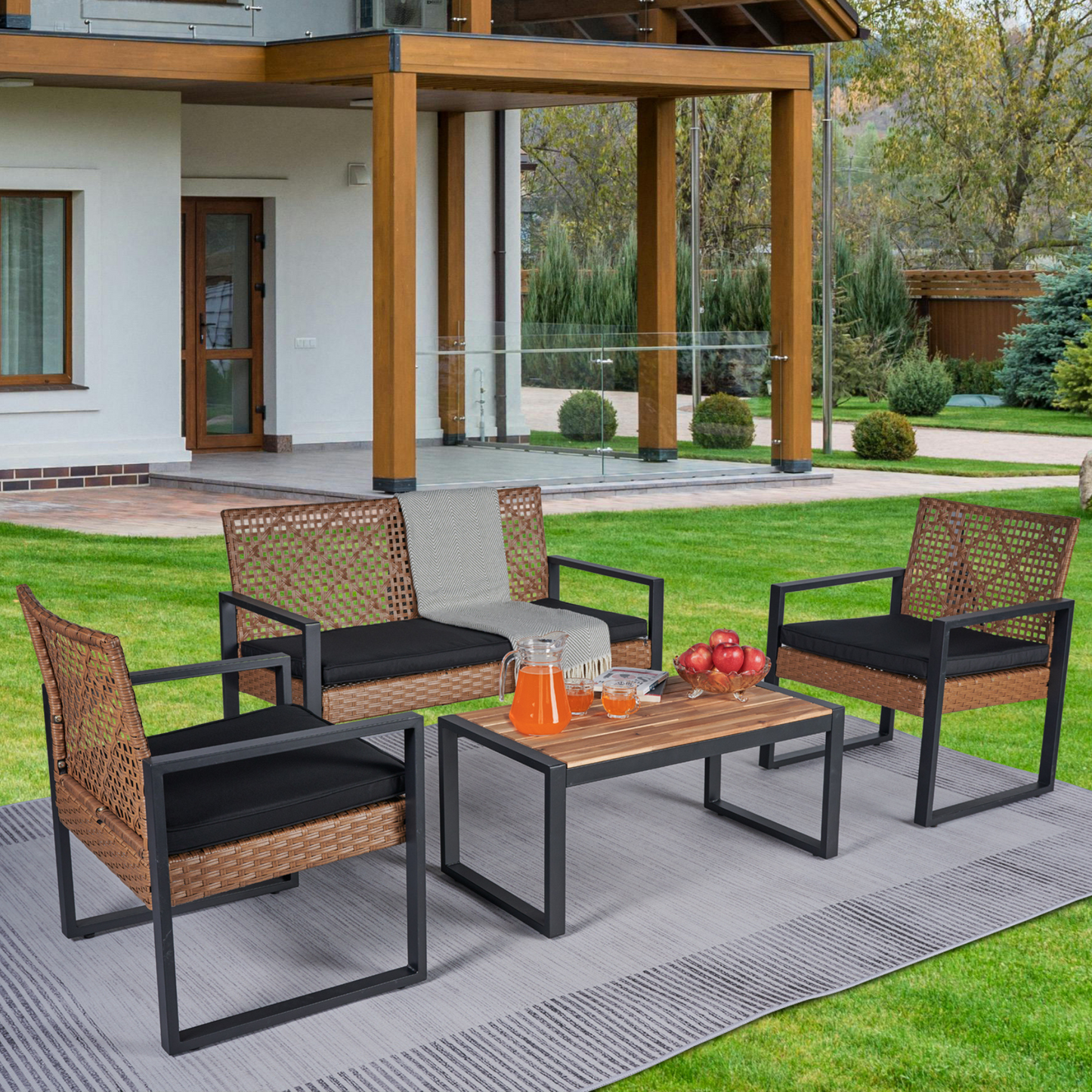 Chic Acacia Patio Set - Modern Outdoor Elegance