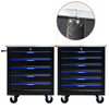 Rolling Tool Cart with 5 Drawers - Black & Blue