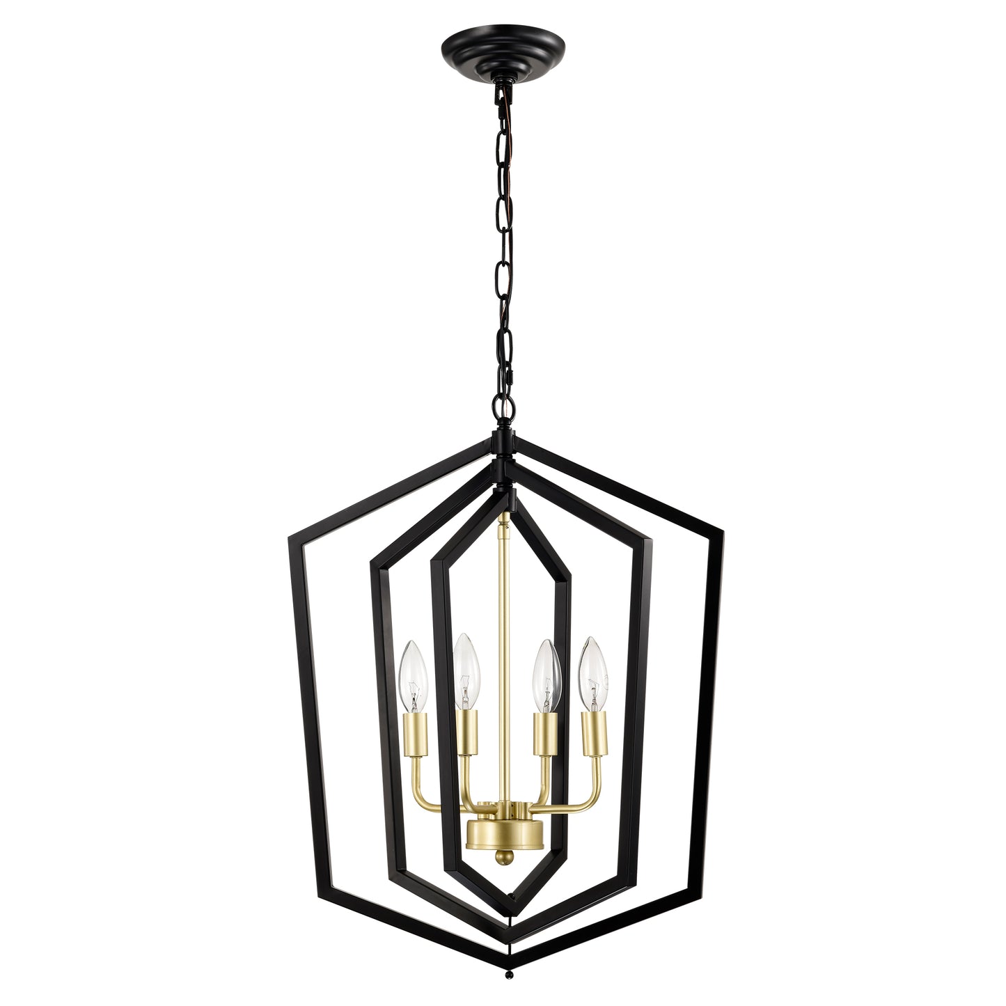 Sleek Black and Gold Chandelier for Stylish Spaces