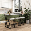 Chic Gray Dining Set with X-Leg Style