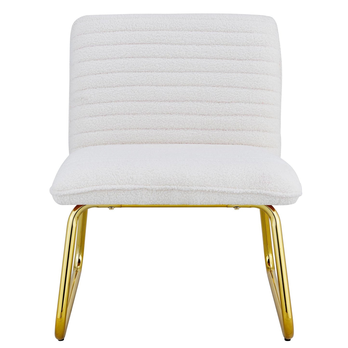 Chic White Armless Sofa Chair with Gold Legs