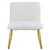 Chic White Armless Sofa Chair with Gold Legs