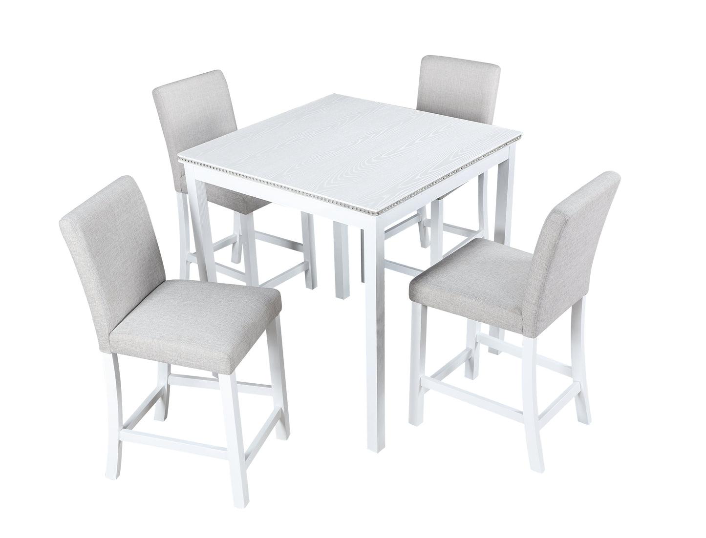 Chic White Counter Height Dining Set