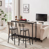 Chic Grey Bar Table Set with Cozy Stools