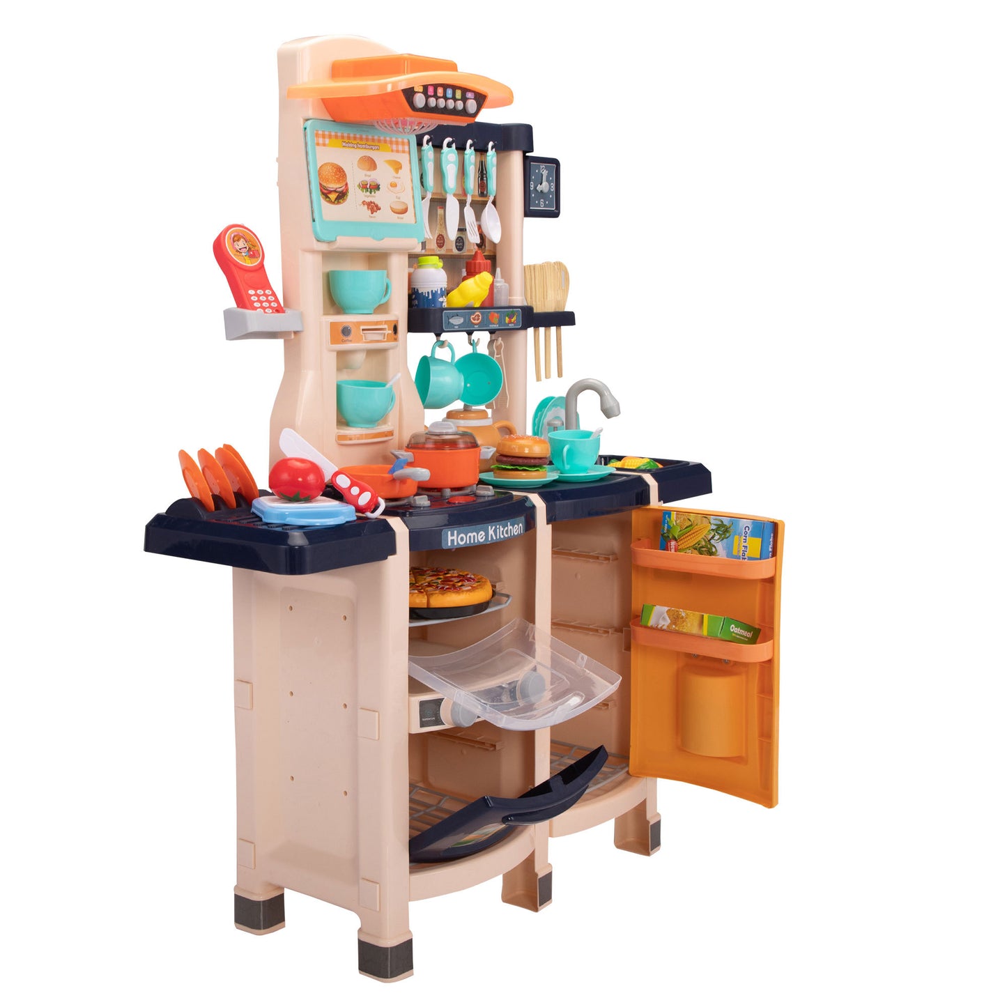 Deluxe Kids' Play Kitchen Set with Lights & Sounds