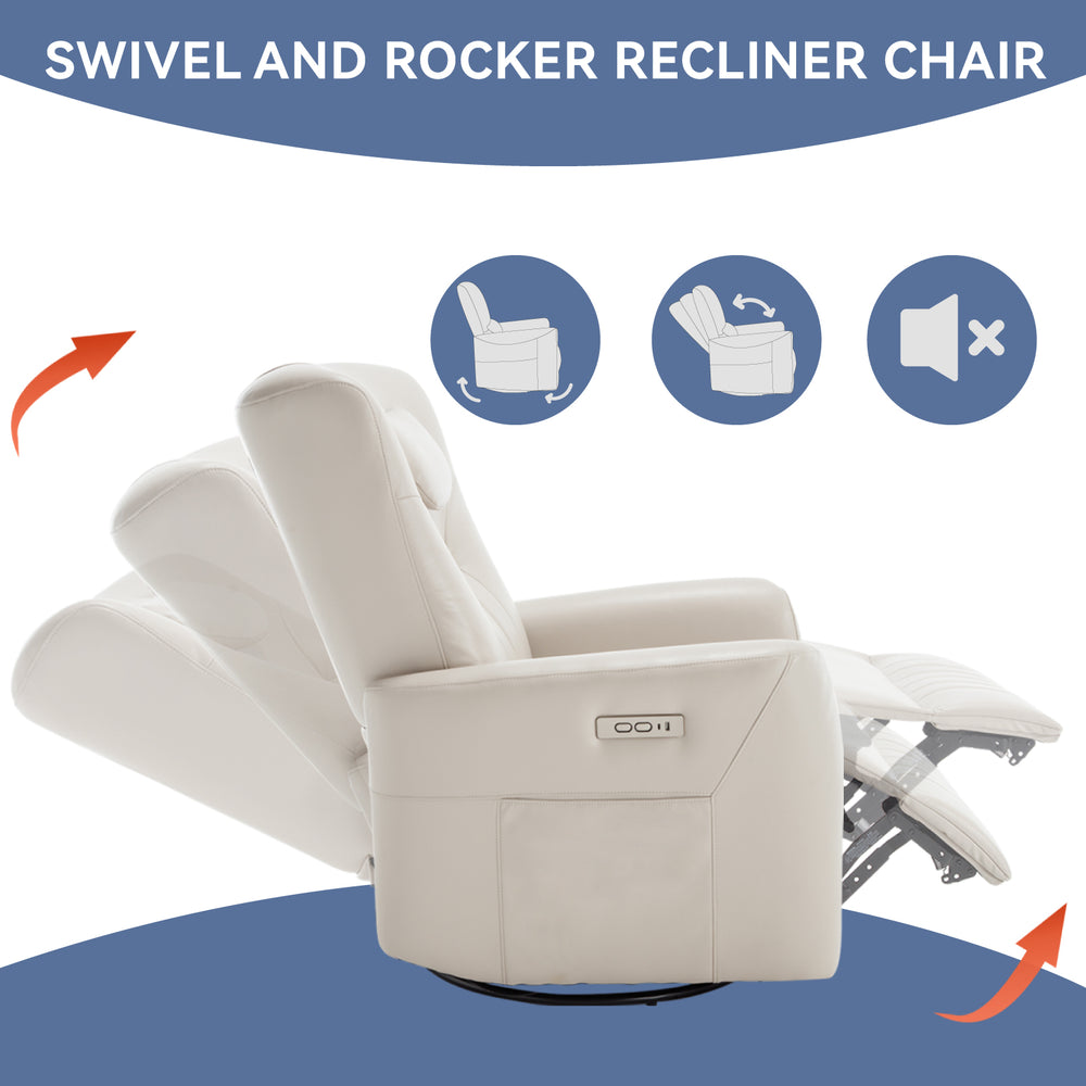 Cozy Comfort Power Recliner with Lumbar Support & USB Charging