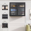 Chic Retro Wall Cabinet with Glass Doors and Shelves