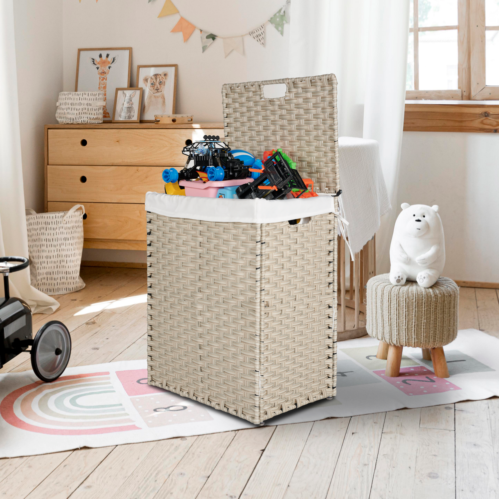 Stylish Grey Laundry Hamper with Removable Bags