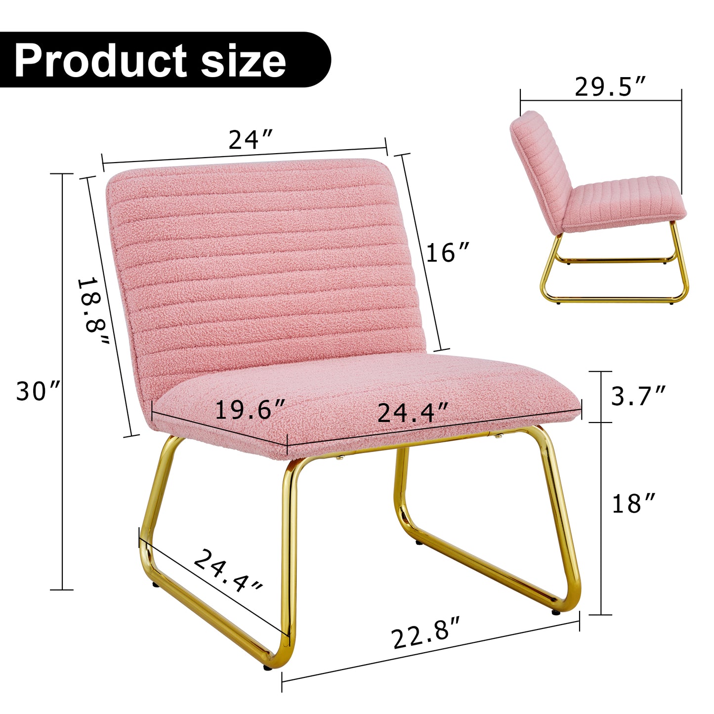 Chic Pink Plush Lounge Chair