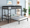 Cozy Metal Bunk Bed with Shelves & Guardrails