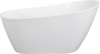 Sleek White Acrylic Freestanding Soaking Tub with Chrome Overflow