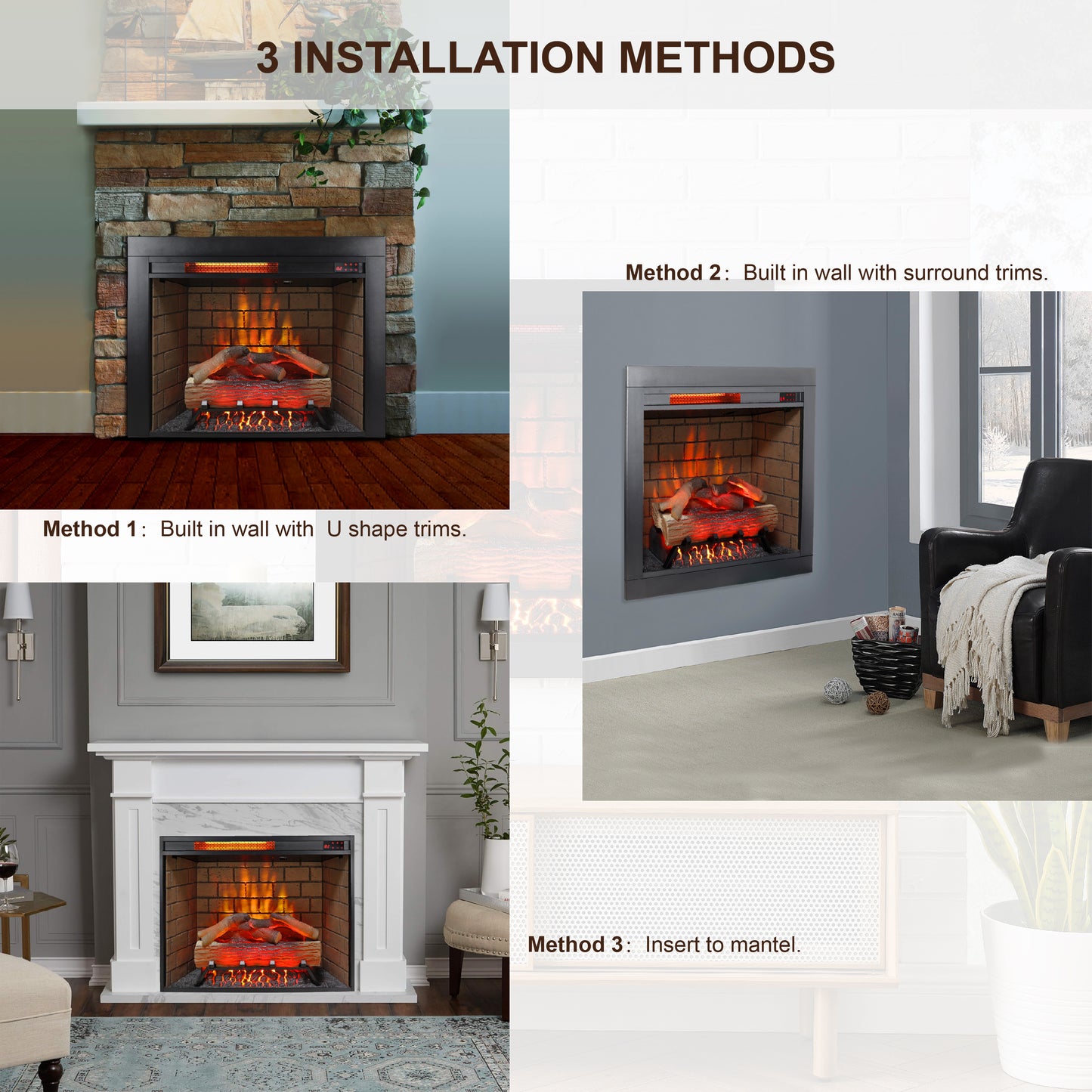 Cozy Glow Infrared Electric Fireplace Insert