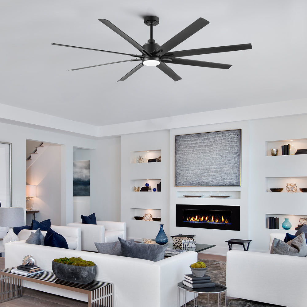 Smart Black Ceiling Fan with LED Light & Remote Control