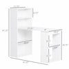 Sleek White Desk with 6-Tier Bookshelf