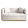 Chic Velvet Channel Tufted Loveseat