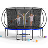 FunBounce Trampoline with Safety Net & Ladder - Black & Blue Edition