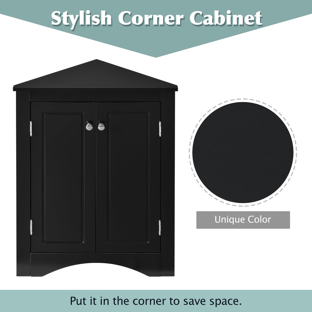 Chic Black Triangle Storage Cabinet for Home & Kitchen