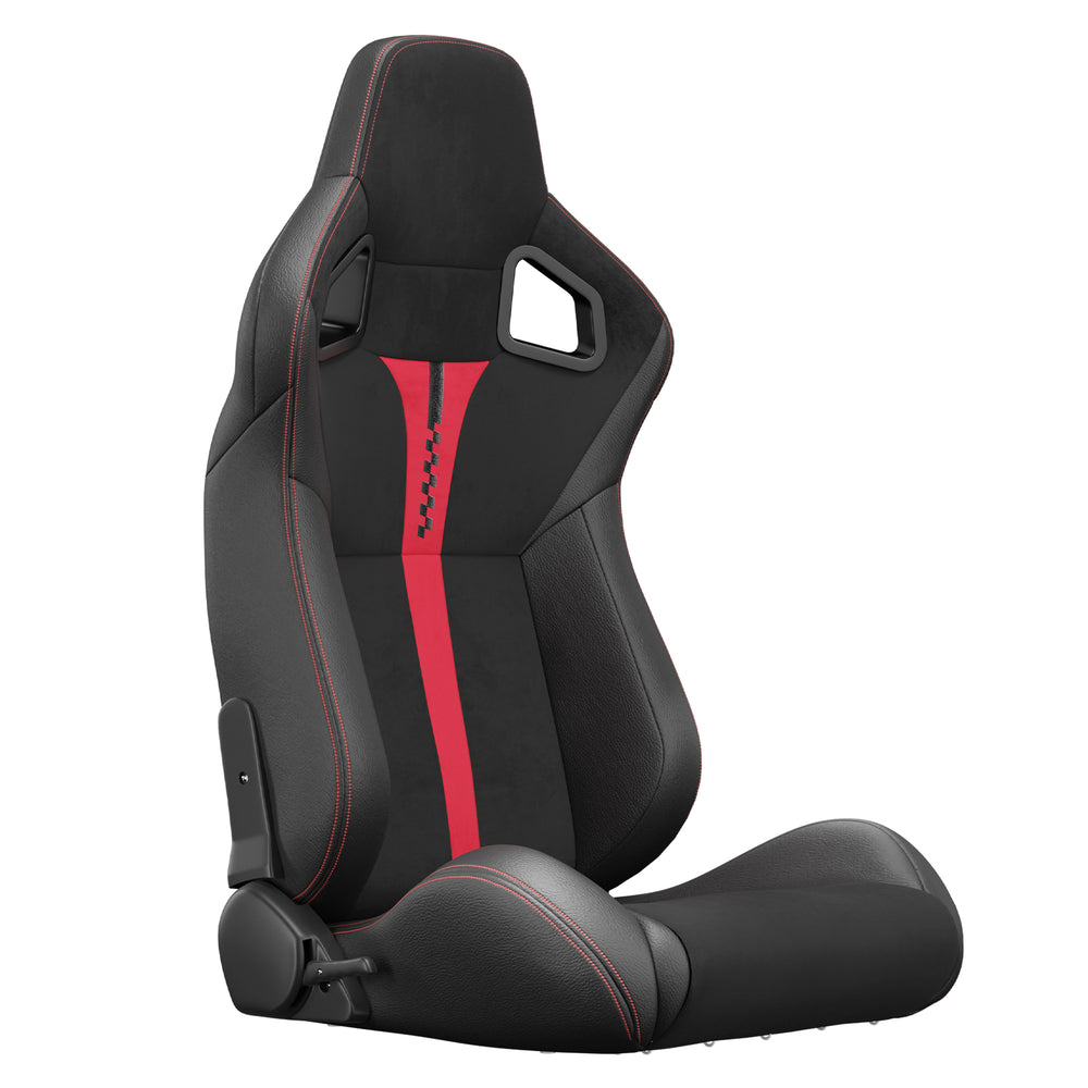 Sporty Red Racing Seats with Reclinable Design