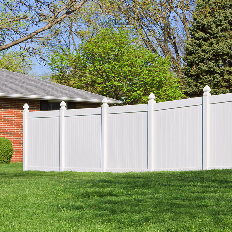 White Vinyl Privacy Fence Set