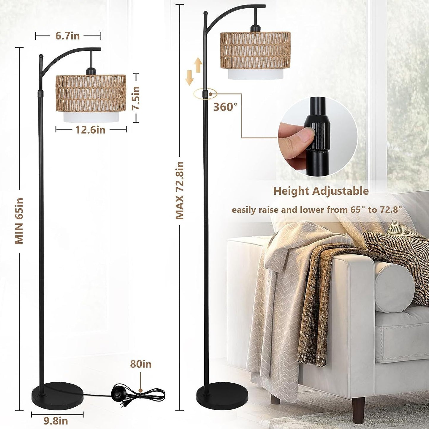 Stylish Arc Floor Lamp with Versatile Lighting