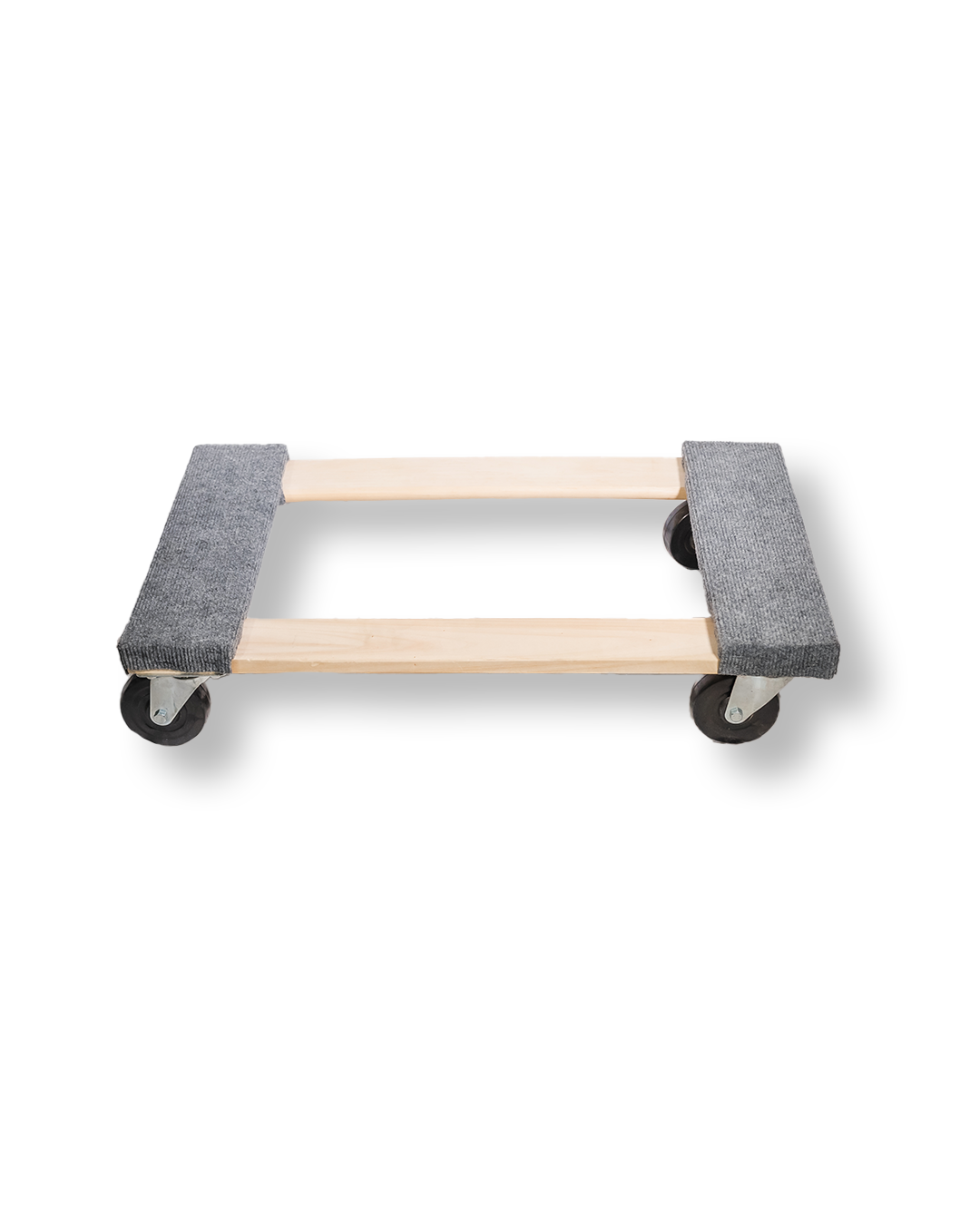 Carpeted Hardwood Dolly with Smooth Glide Wheels