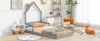 Cozy Twin House Bed with Handrails - Grey