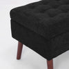 Chic Black Linen Storage Bench