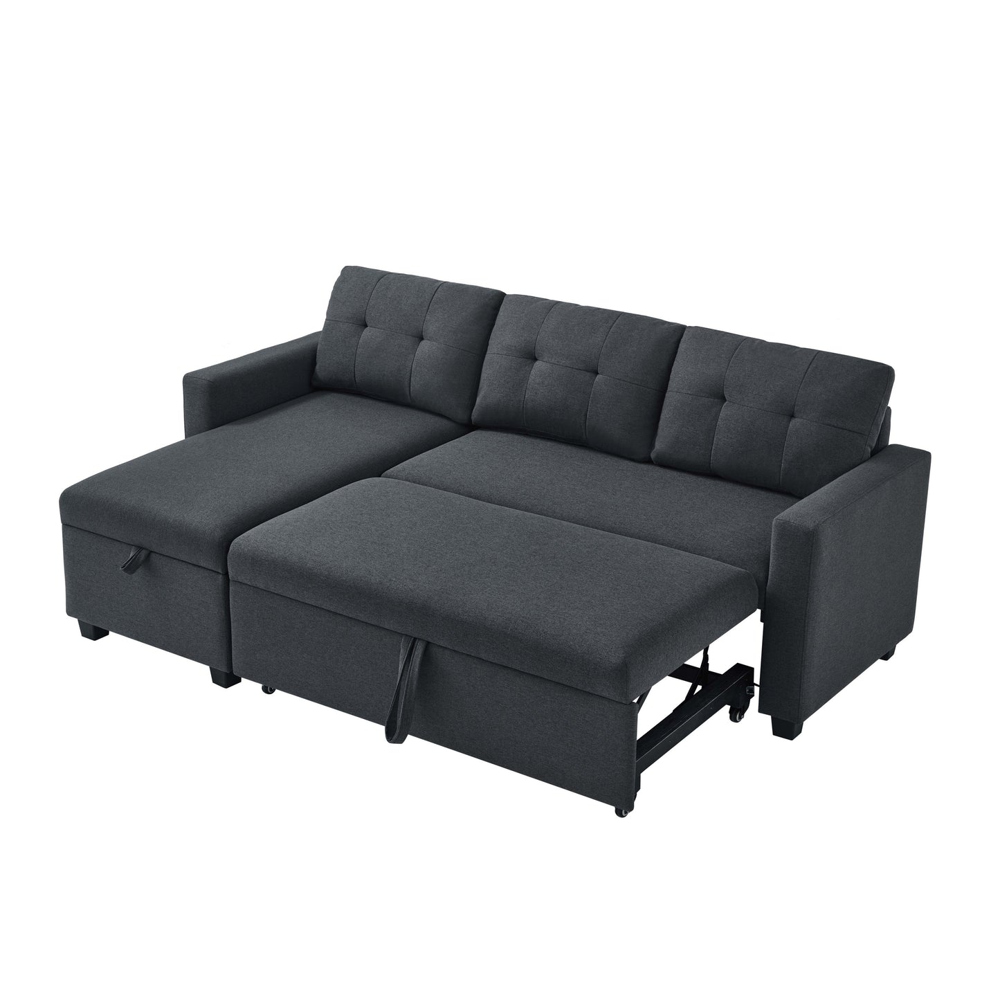 Cozy Grey Convertible Sofa with Storage Chaise